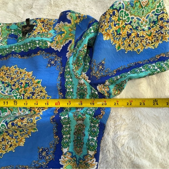 Laundry By Shelli Segal Blue and Green Paisley Mini Dress size 12 - Picture 5 of 7